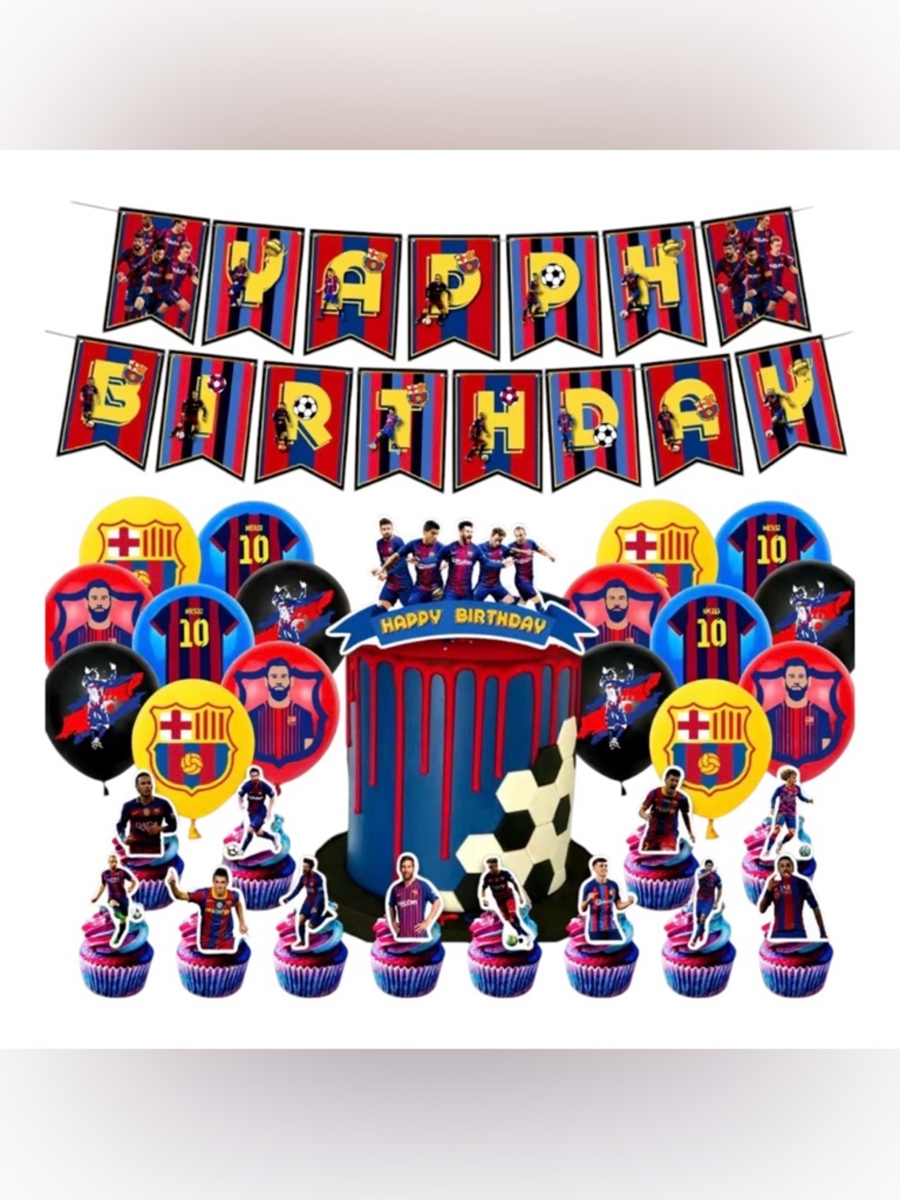 FC Barcelona Red & Blue Soccer Birthday Party Kit